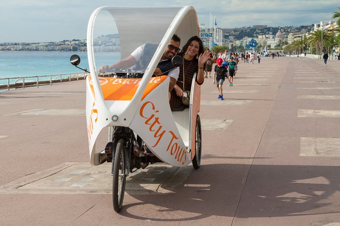 Nice: Visit of Nice by electrically assisted bike taxi 1 hour. - Cours Saleya flower market: scents, colors, and quick tastes