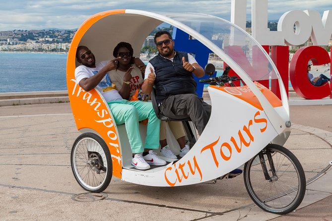 Nice: Visit of Nice by electrically assisted bike taxi 1 hour. - Rossetti Square, Quai des Etats-Unis, and the sea view payoff
